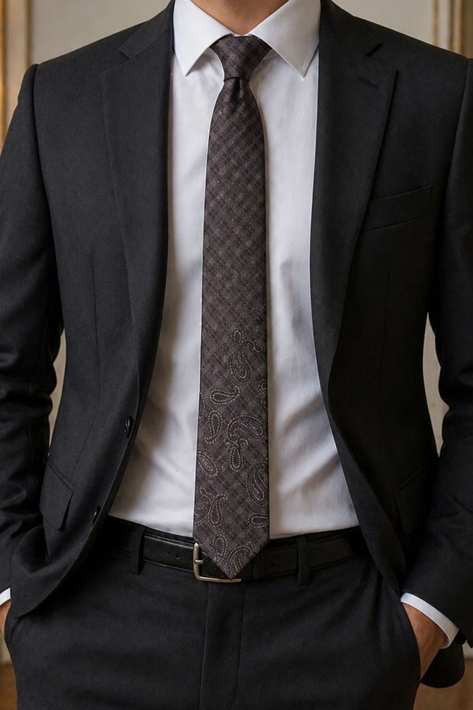 Paisley patterned tie