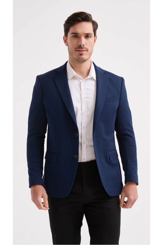 Blazer piqué - Marine
