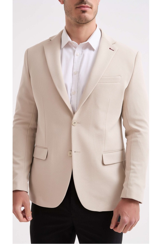 Blazer piqué - Beige