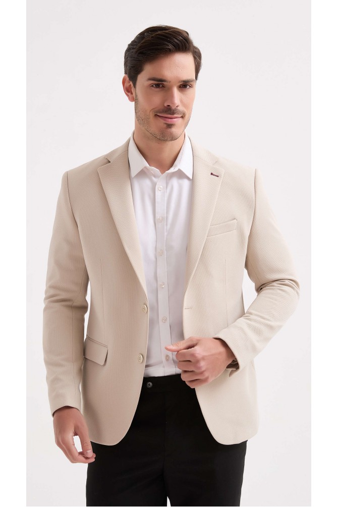Blazer piqué - Beige