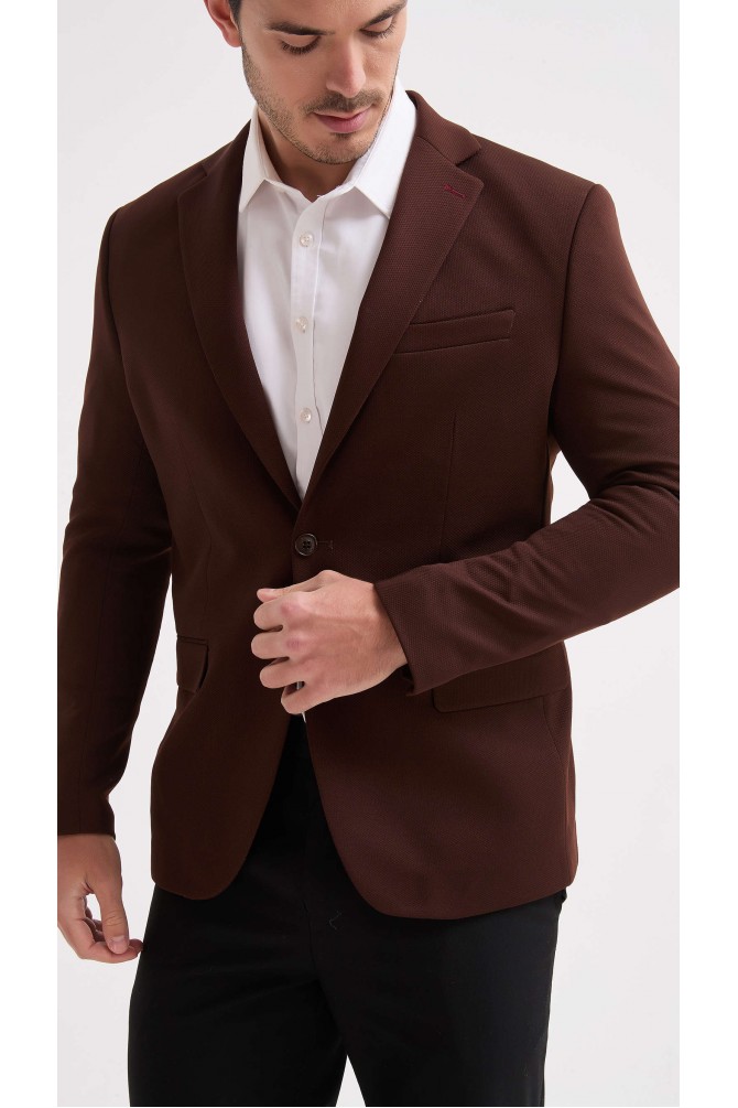 Blazer pique - Brown