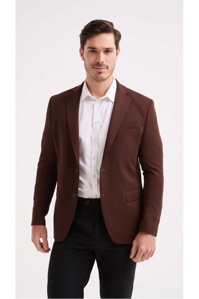 Blazer pique - Brown