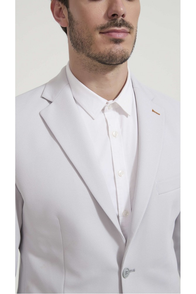 Blazer piqué - Gris argent