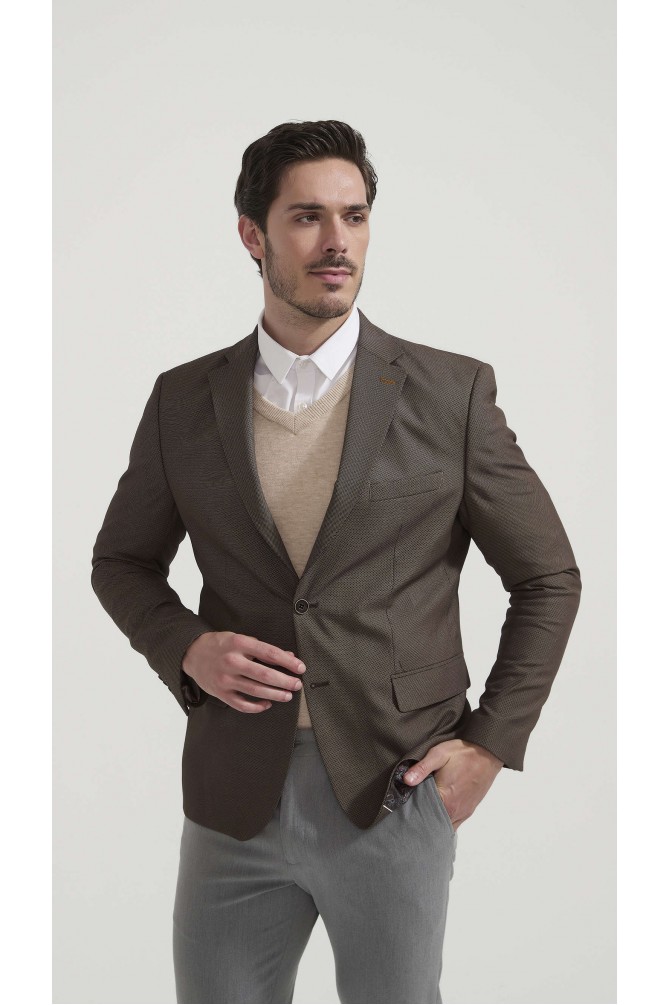 Blazer piqué - Choco