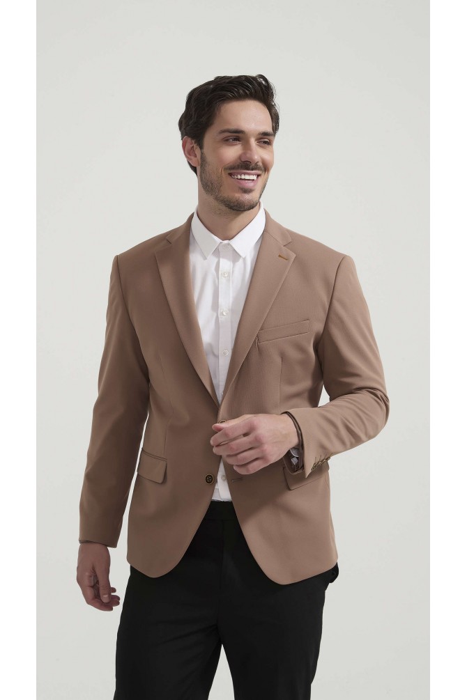 Blazer piqué - Camel