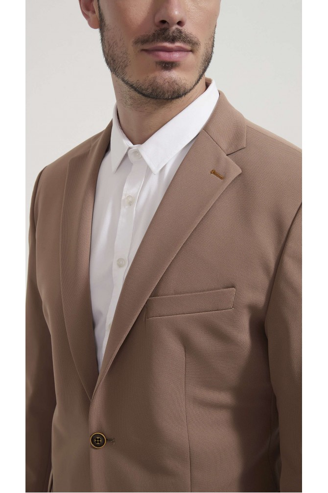 Blazer piqué - Camel