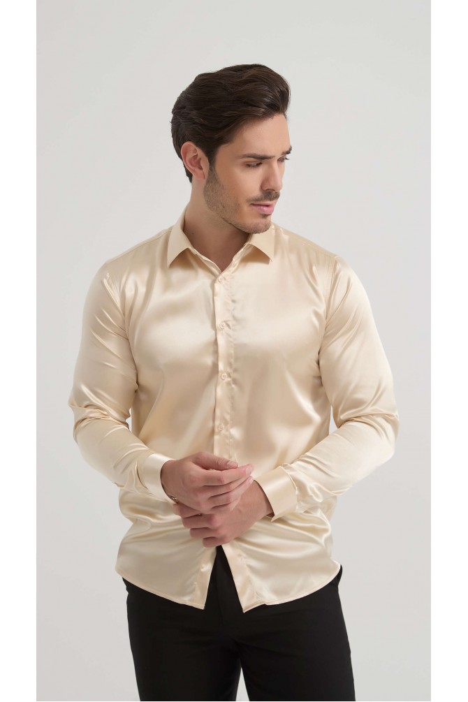 Satin shirt adjusted fit