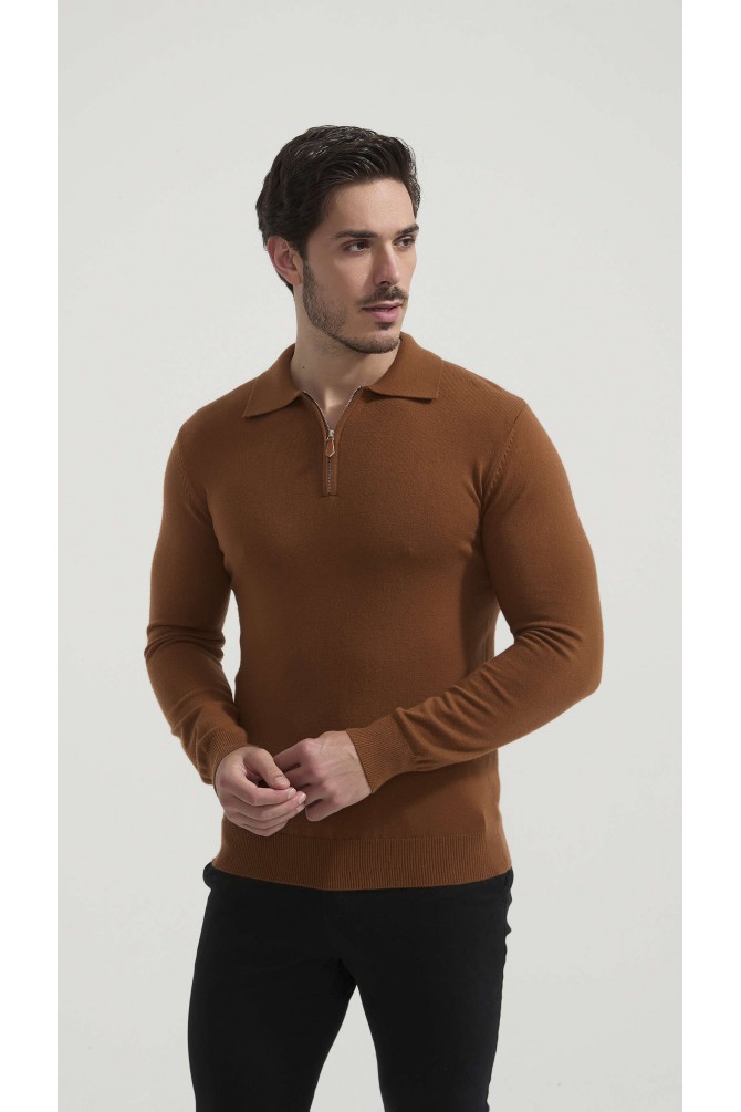 Pull PAUL col polo en laine mélangé