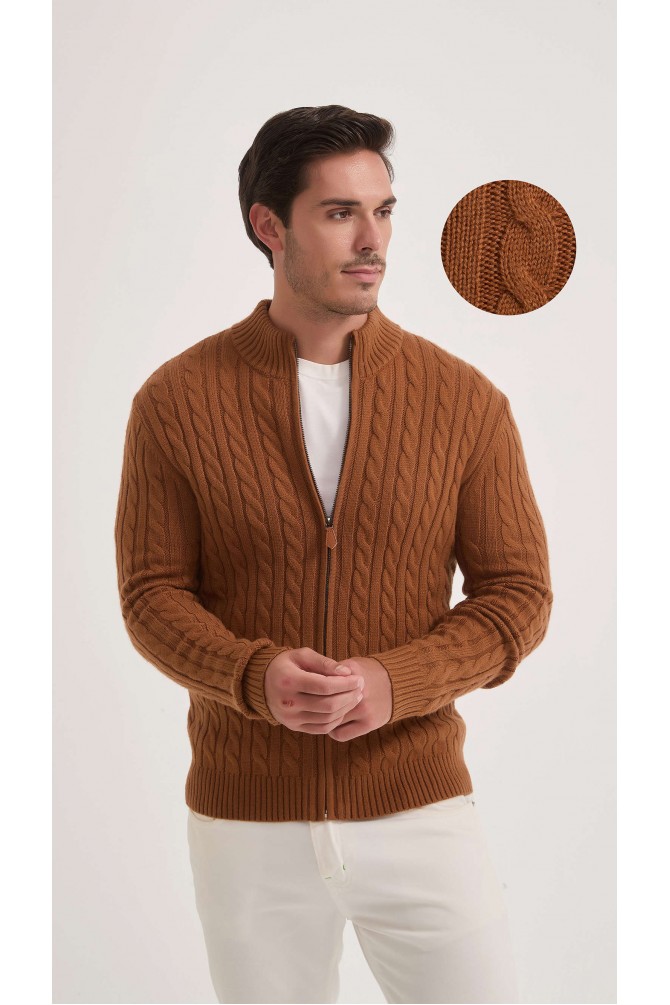 Gilet torsadé en laine mélangé