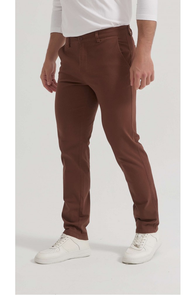 Pantalon chino coupe confort - Marron