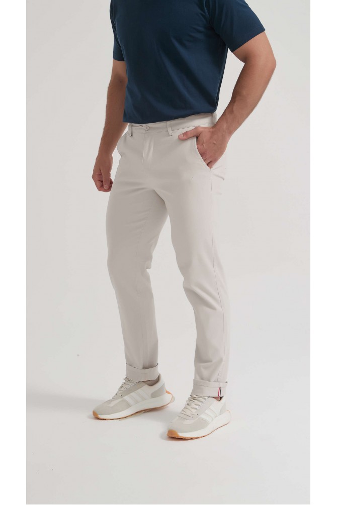 Pantalon chino coupe confort - Gris perle