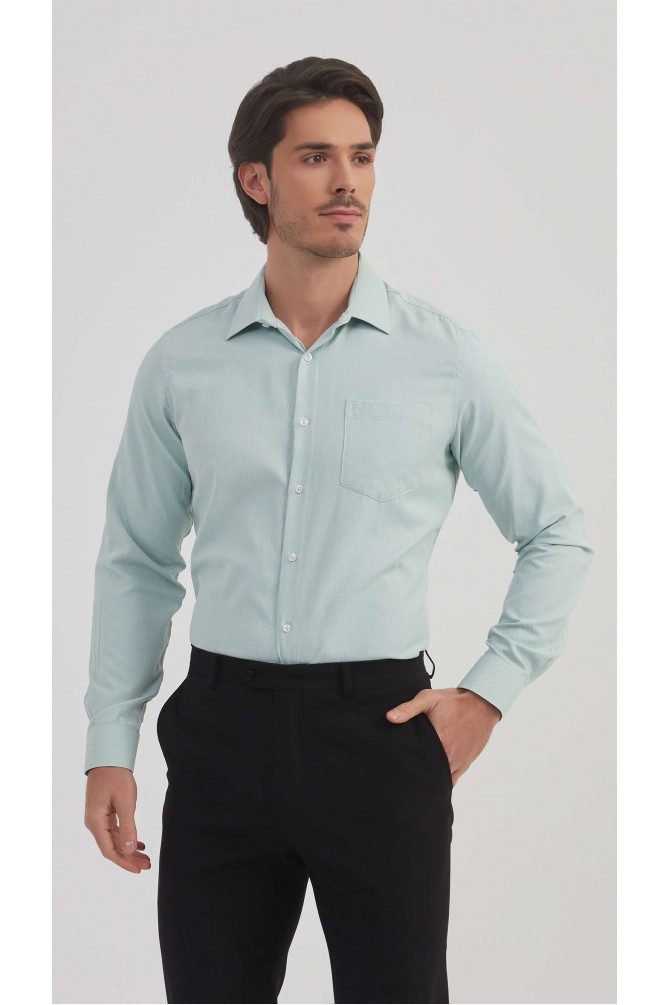 Pique fabric shirt comfort fit