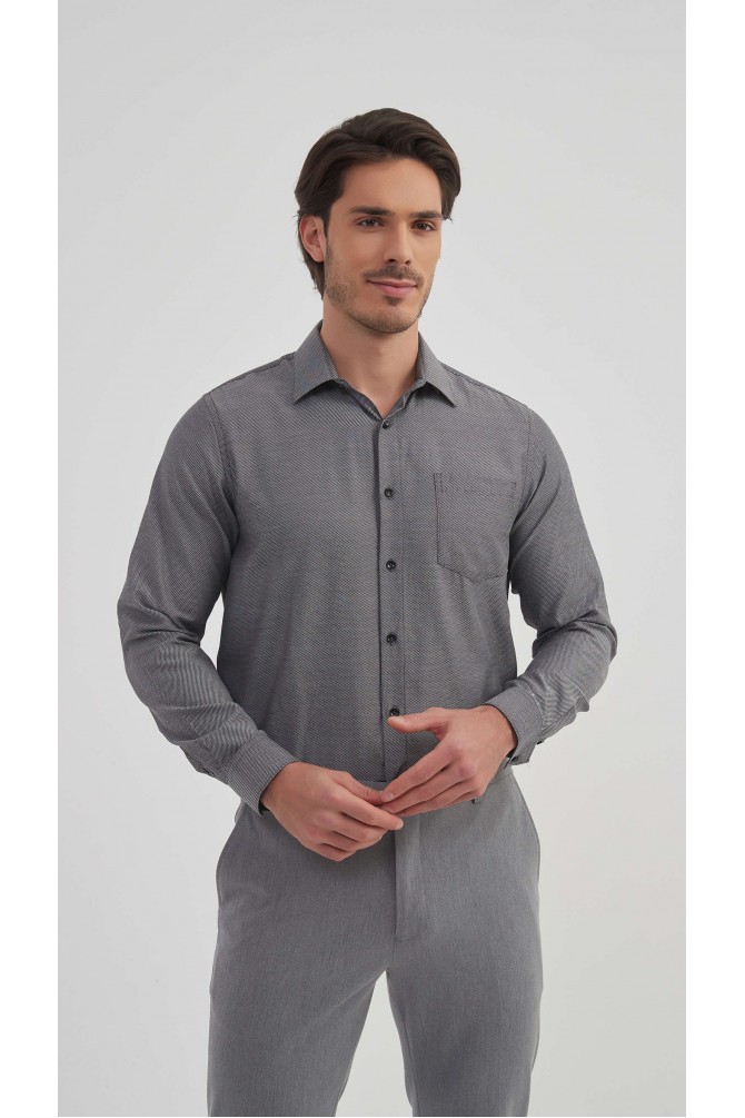 Pique fabric shirt comfort fit