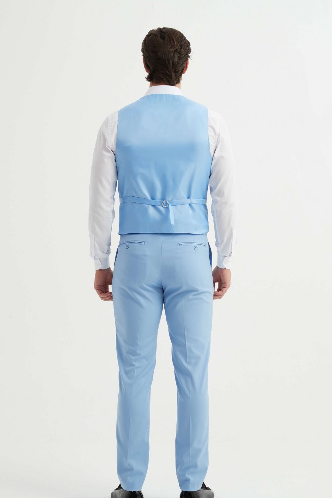 3 pieces suit in sky blue