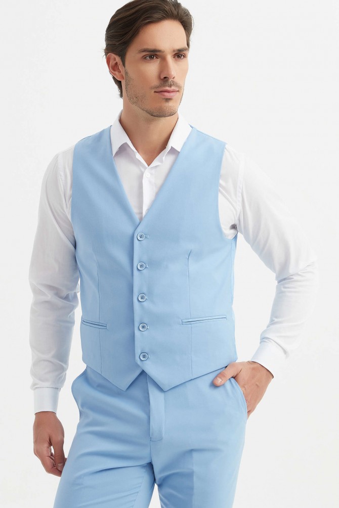 3 pieces suit in sky blue
