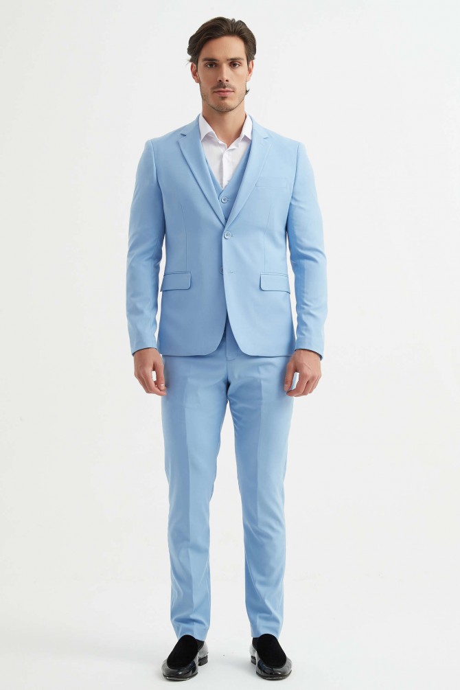 3 pieces suit in sky blue