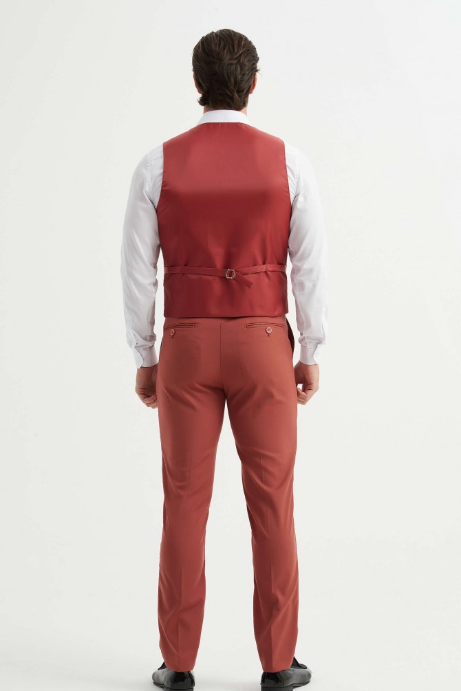 3 pieces suit in terracotta