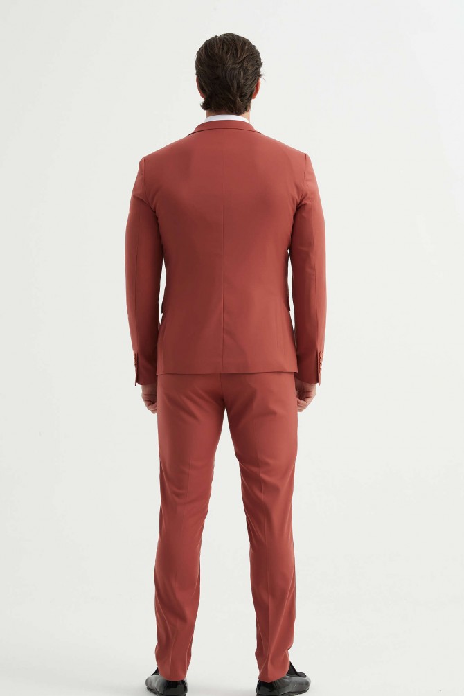 3 pieces suit in terracotta