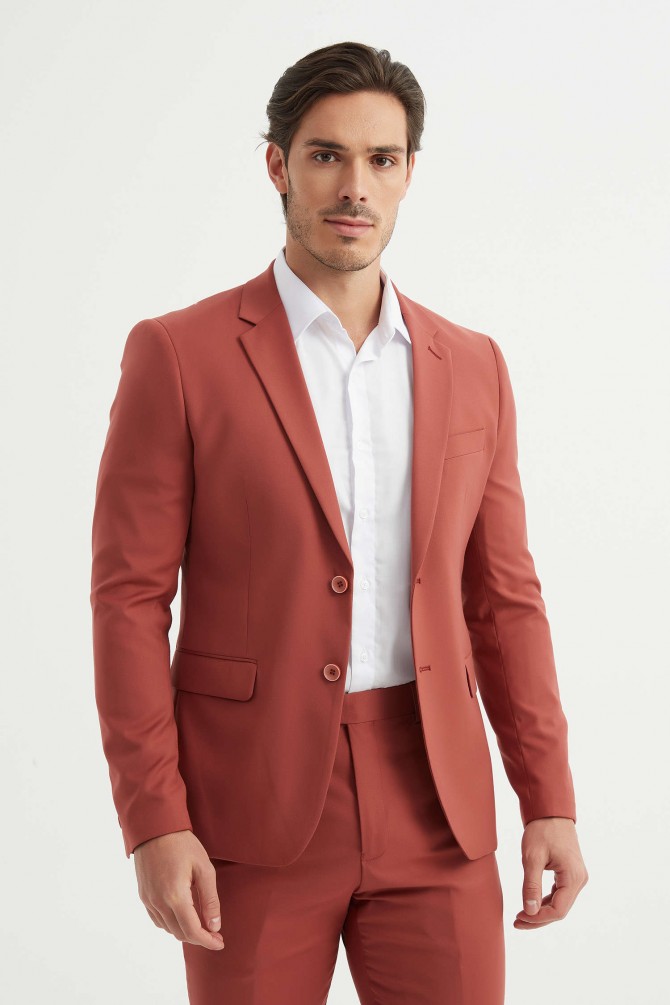 3 pieces suit in terracotta