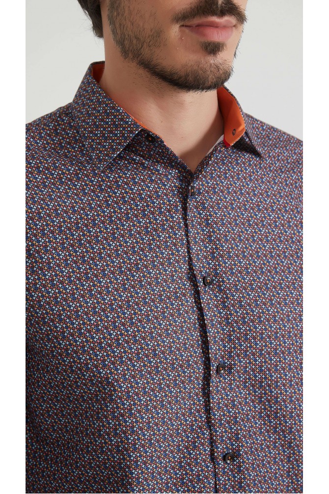 Chemise coupe droite à motifs - Multi