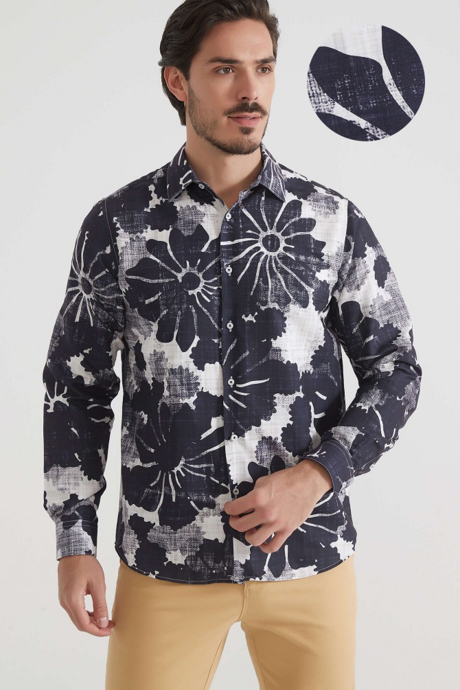 Patterned shirt comfort fit