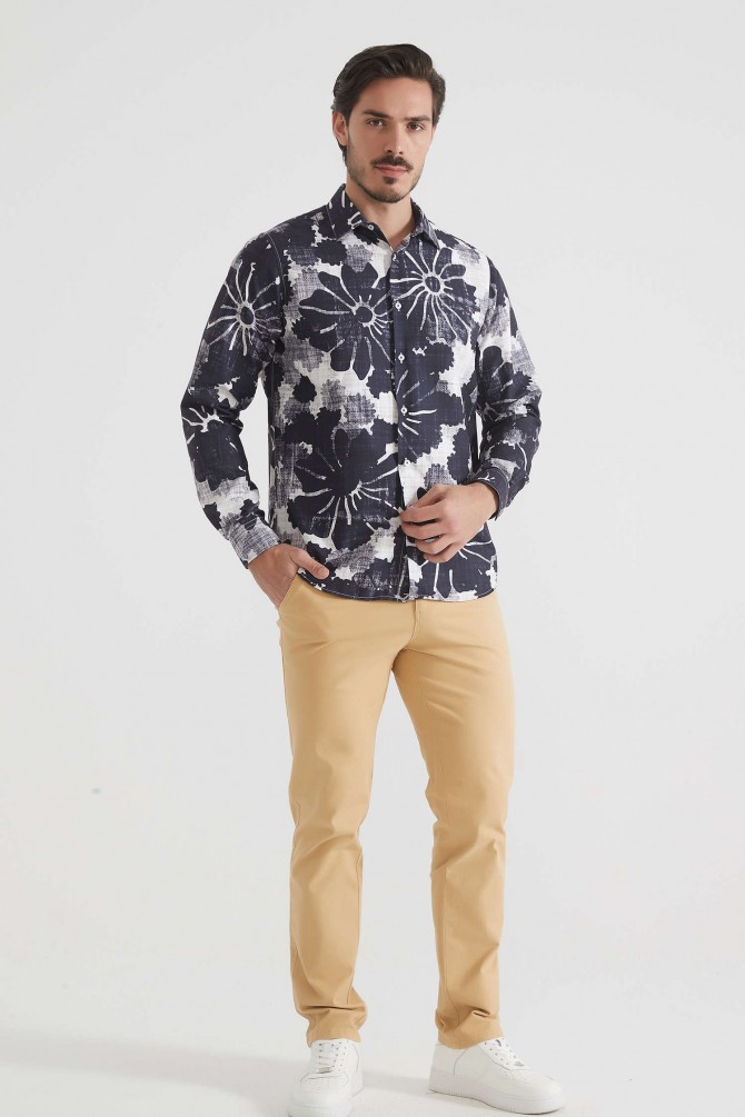 Patterned shirt comfort fit
