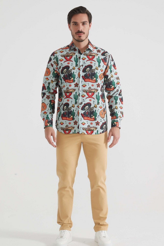 Patterned shirt comfort fit