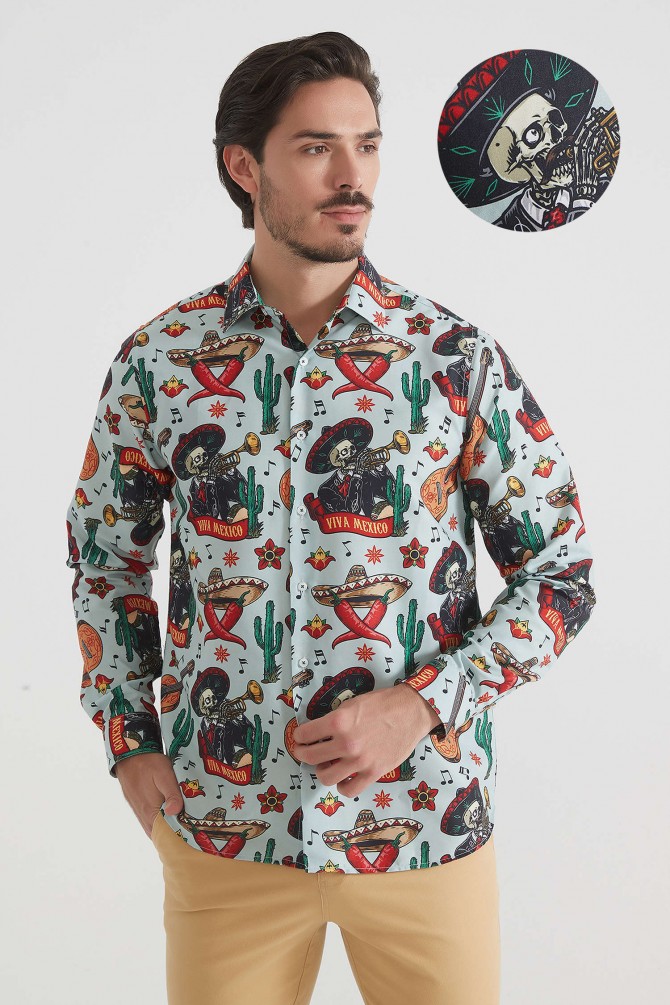 Patterned shirt comfort fit