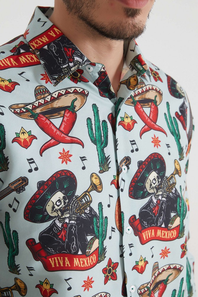 Patterned shirt comfort fit