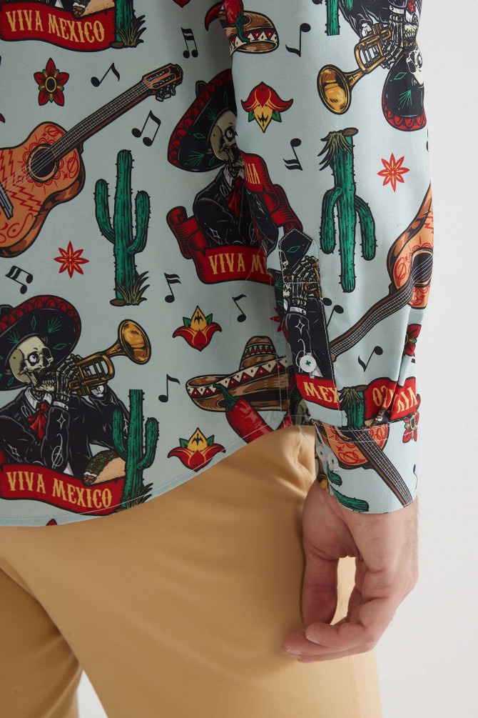 Patterned shirt comfort fit