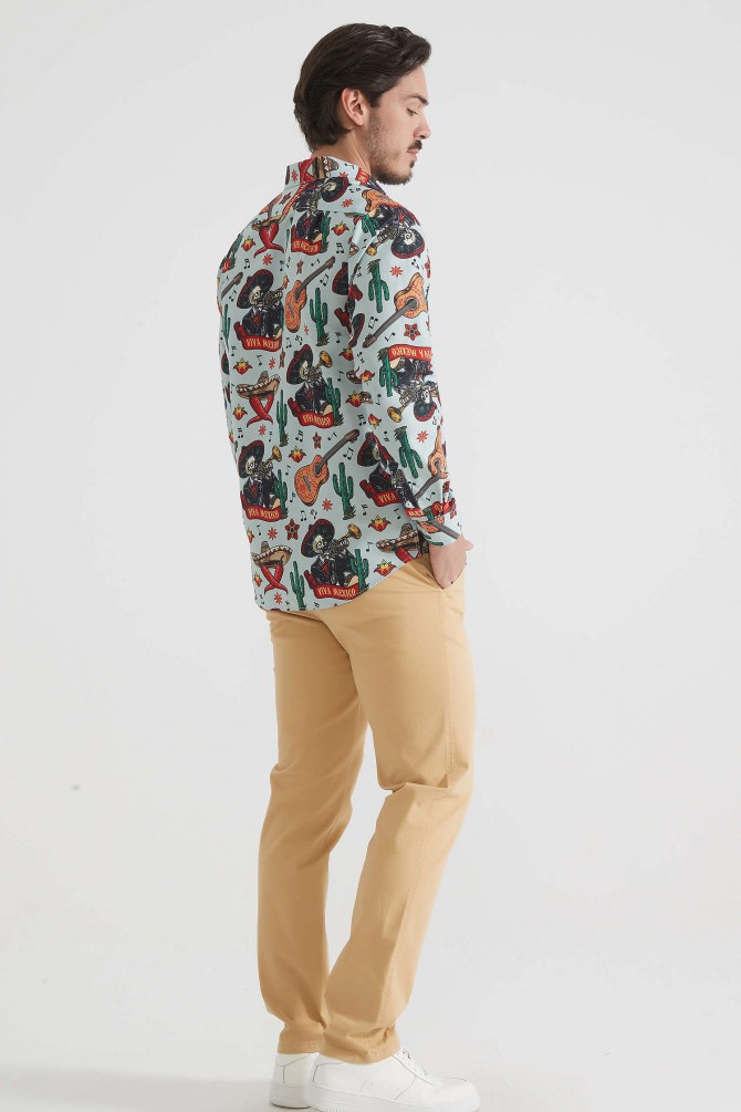 Patterned shirt comfort fit