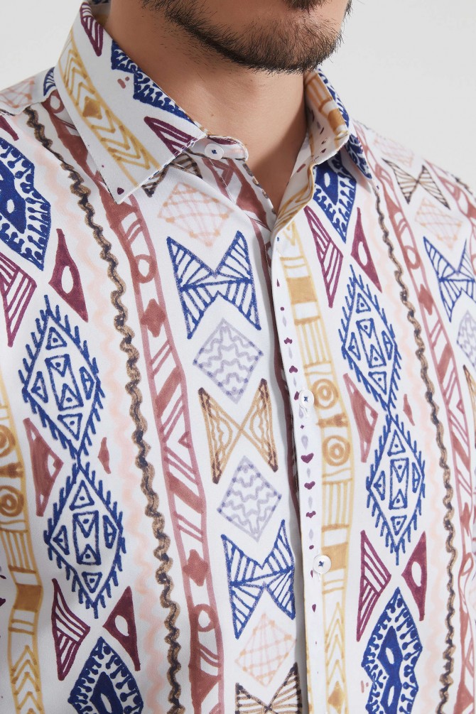 Patterned shirt comfort fit
