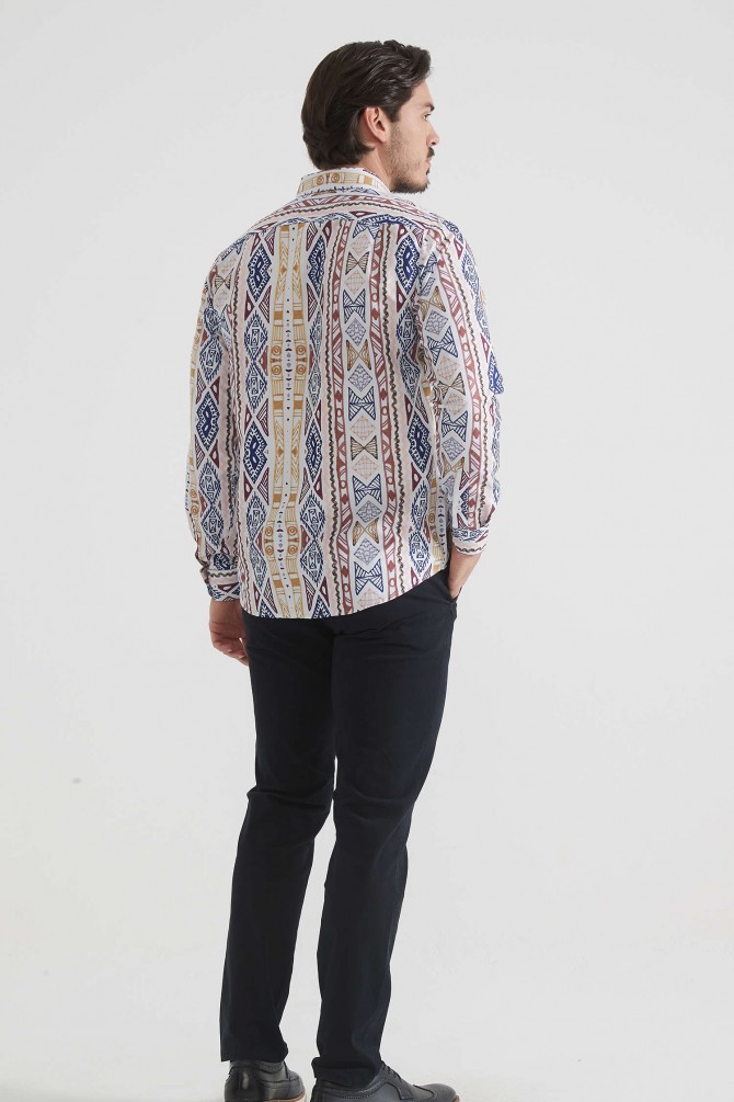 Patterned shirt comfort fit