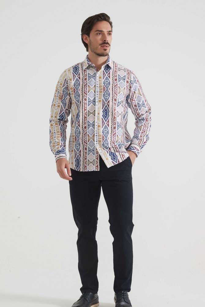 Patterned shirt comfort fit