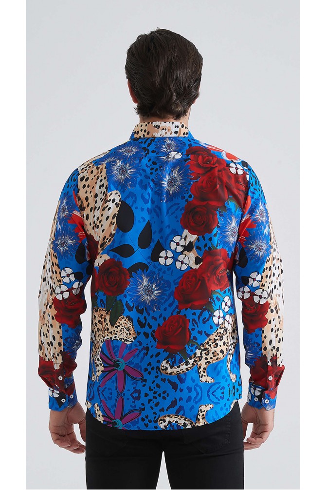 Chemise coupe droite à motifs