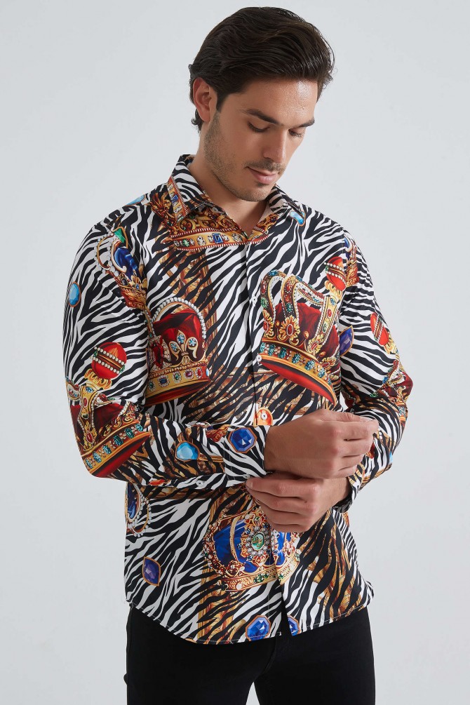 Patterned shirt comfort fit