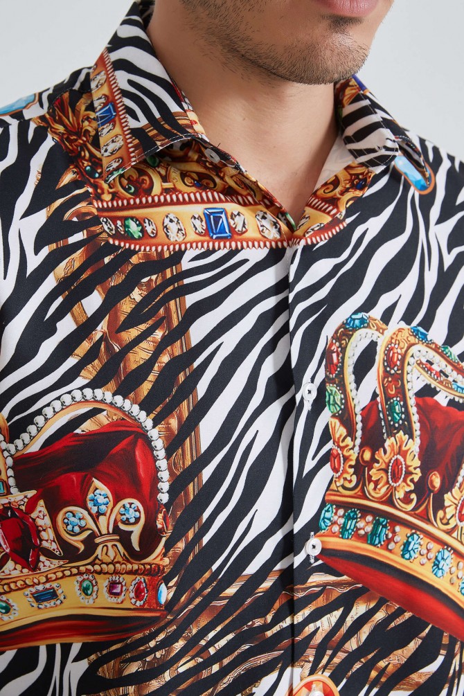 Patterned shirt comfort fit
