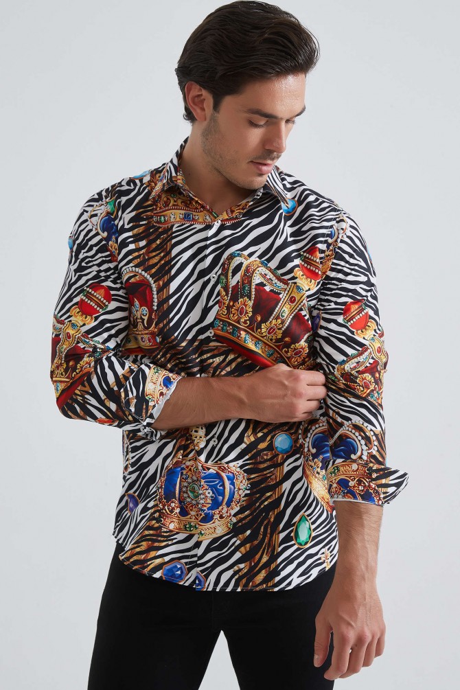Patterned shirt comfort fit