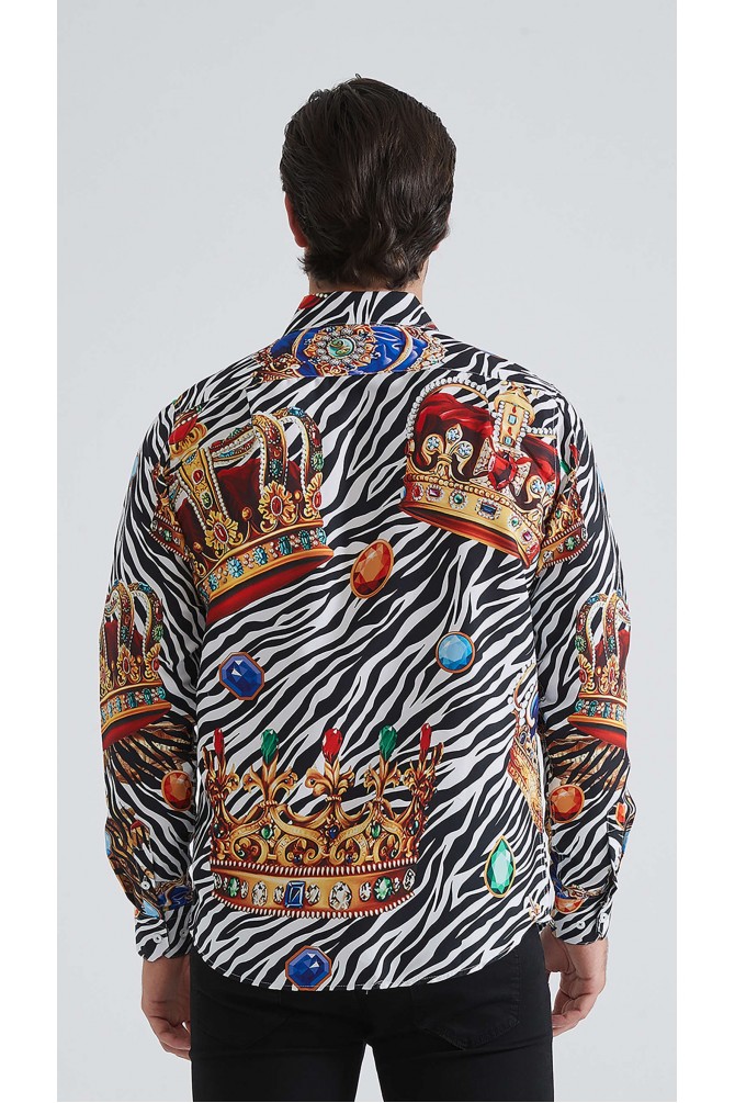 Chemise coupe droite à motifs