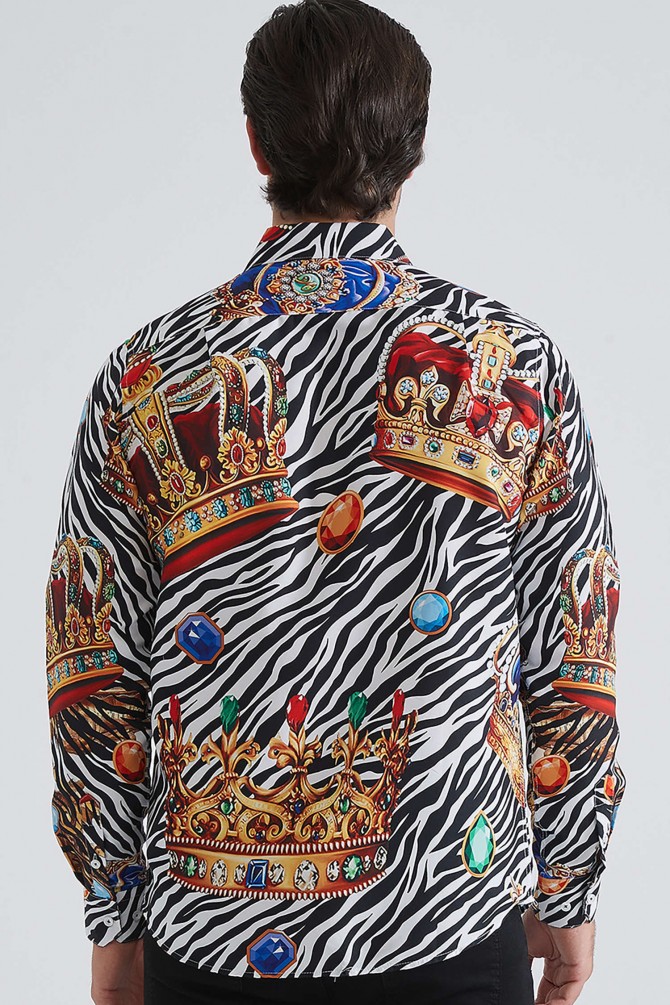 Patterned shirt comfort fit