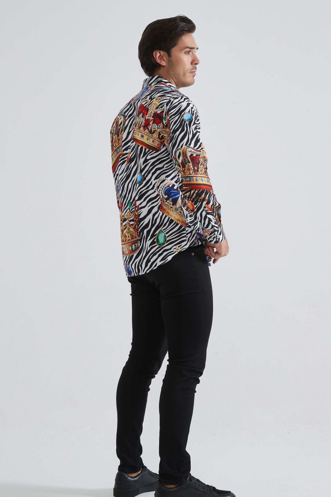 Patterned shirt comfort fit