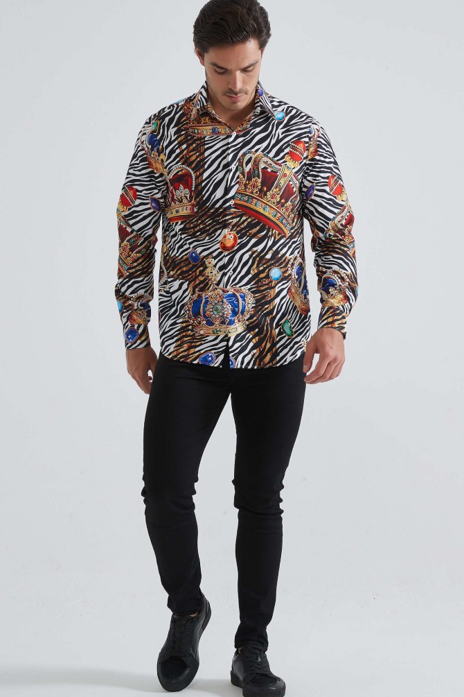Patterned shirt comfort fit