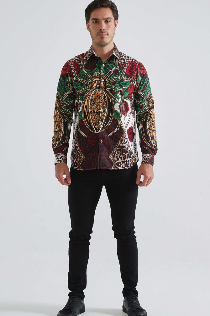 Patterned shirt comfort fit