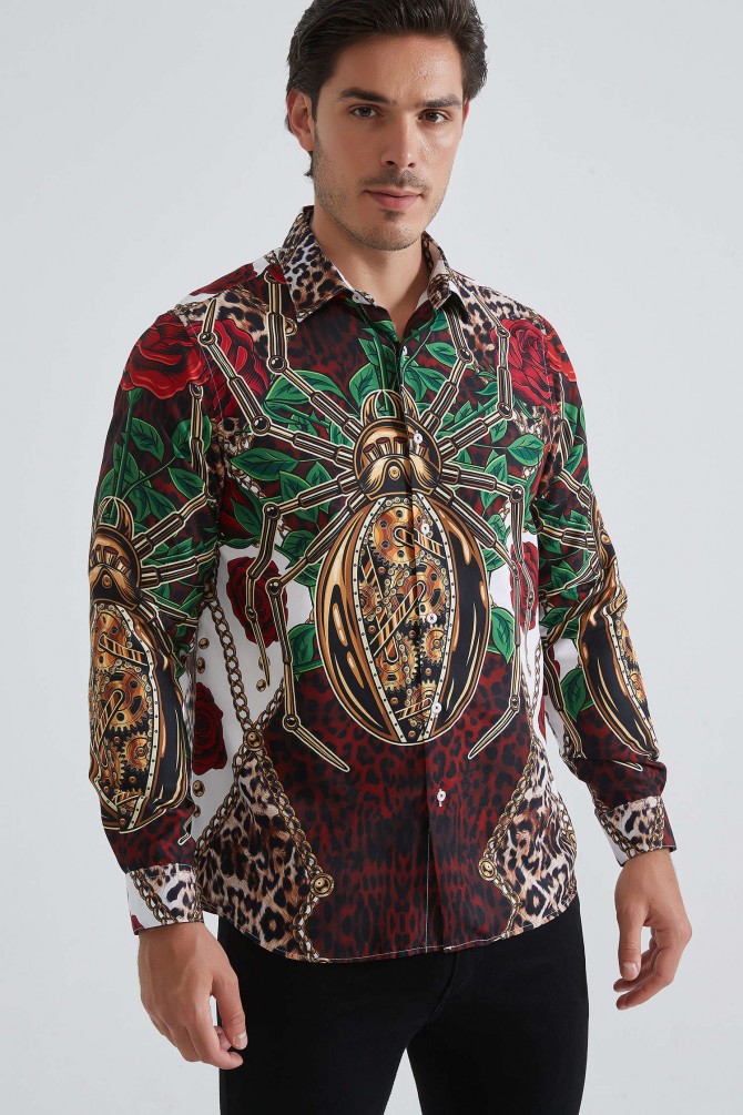 Patterned shirt comfort fit