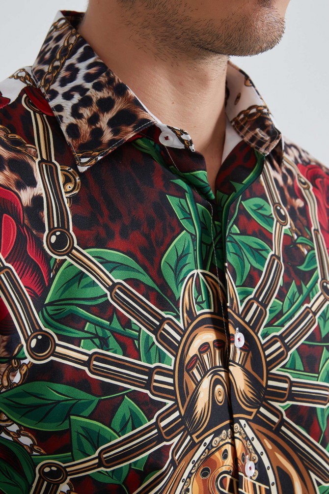 Patterned shirt comfort fit