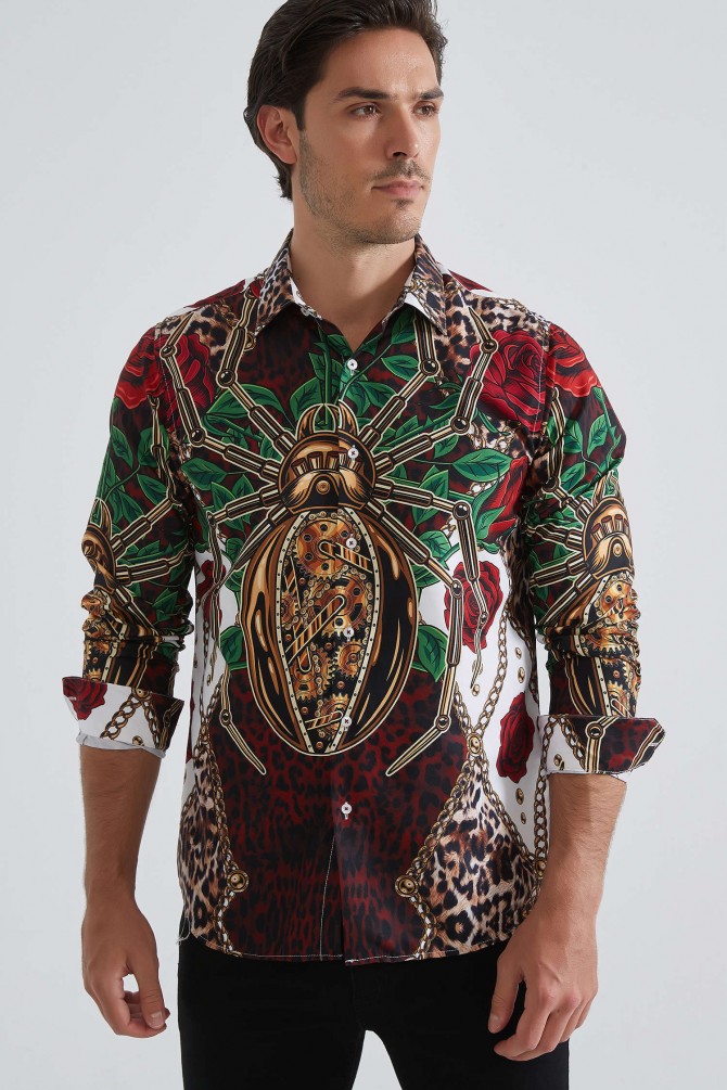 Patterned shirt comfort fit