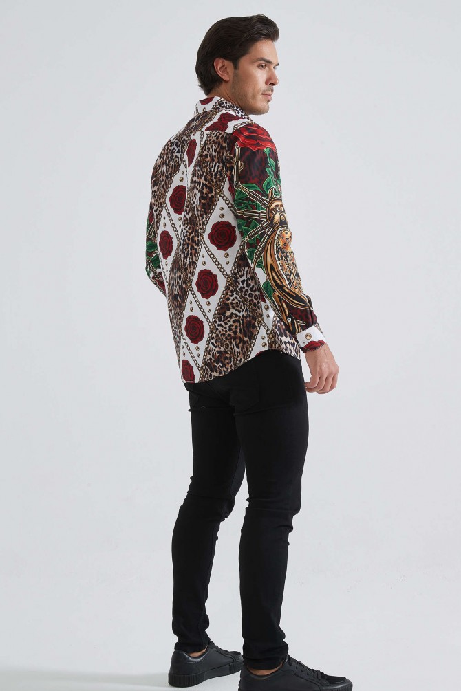 Patterned shirt comfort fit