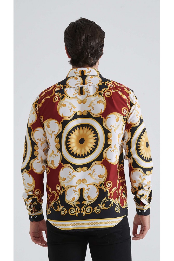 Chemise coupe droite à motifs