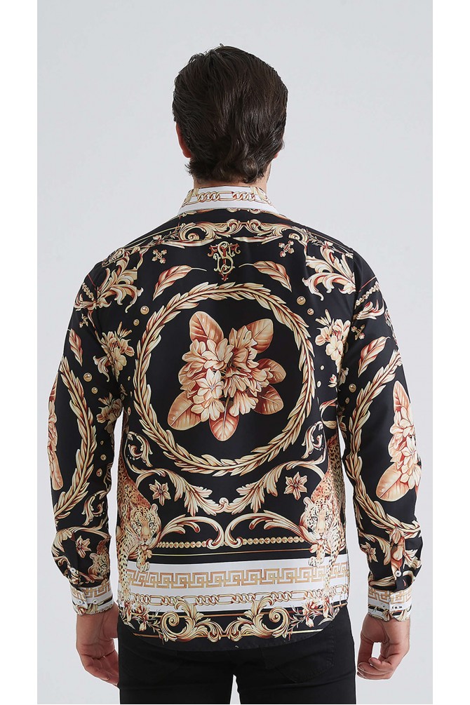 Chemise coupe droite à motifs