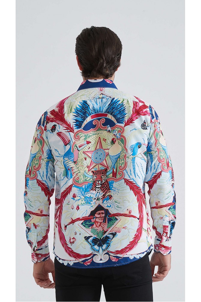 Chemise coupe droite à motifs